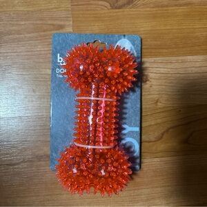 Rubber Spike Glow in the Dark Dog Bone Play Toy Squeaky Chew Glow In The Dark 6"